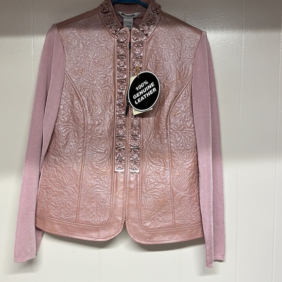 NWT Vintage Nygard Dusty Rise Quilted Leather and Rayon Barbie Jacket - Picture 1 of 9